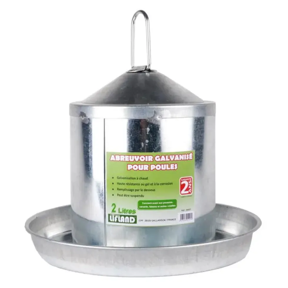 Abreuvoir en acier galvanisé de 2 L Ø 24,5 cm