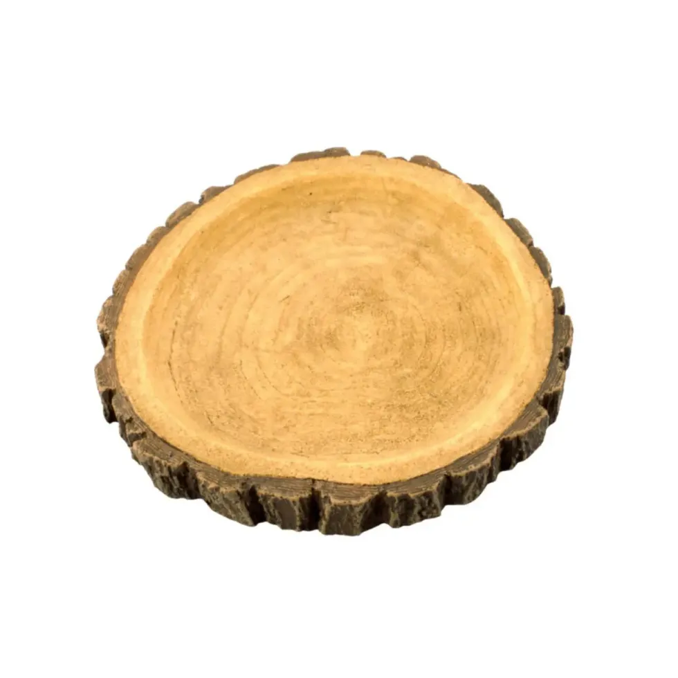 Abreuvoir pour terrarium effet bois rond 10 Aquavie - 10 x 8 x 1,5 cm