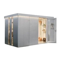 Abri de jardin double porte Neo 4B Biohort® coloris gris quartz métallique - 236 x 348 x 222 cm
