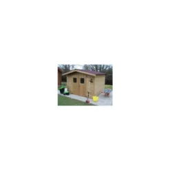 Abri en madriers de bois d’Épicéa thermo-chauffé livré Foresta Bois Habrita - 11,97 m²