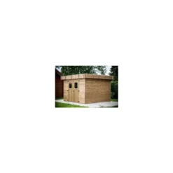 Abri en madriers de bois d’Épicéa thermo-chauffé livré Foresta Bois Habrita - 11,22 m²