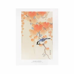 Affiche mésange sur une branche - 30 x 40 cm
