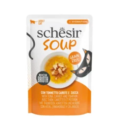Alimentation humide pour chat soupe thon carottes citrouille Schesir - 70 g