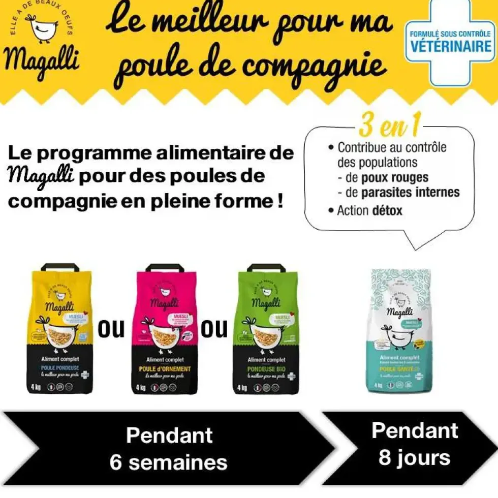 Aliment complet pour poule pondeuse en sac jaune de 8 kg