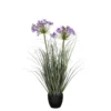 Allium ampeloprasum artificiel violet en pot - Ø 25 x H 80 cm