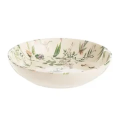 Assiette calotte Champêtre coloris vert en grès - Ø 19 cm