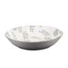 Assiette calotte en porcelaine blanche avec motifs printaniers verts Episia - Ø 20 cm