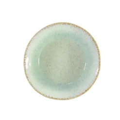 Assiette creuse en grès réactif vert Aspen - Ø 19 cm