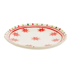 Assiette à dessert blanche, verte et rouge Venda - Ø 20,5 cm