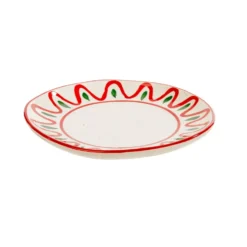 Assiette à dessert blanche, verte et rouge Venda - Ø 20,5 cm
