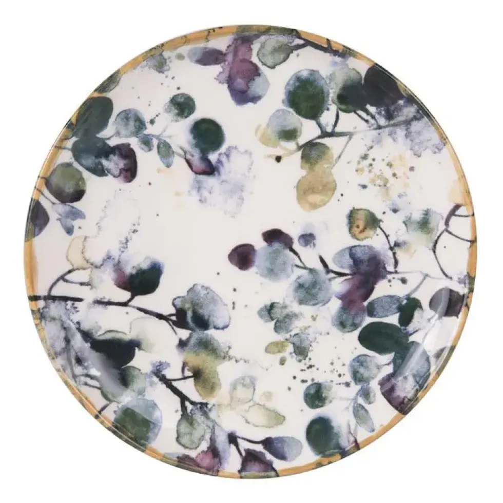 Assiette à dessert Flora motif feuillage multicolore Ø 21,5 cm