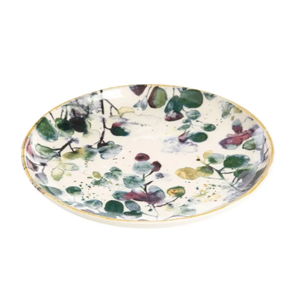 Assiette à dessert Flora motif feuillage multicolore Ø 21,5 cm