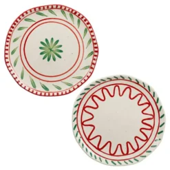 Assiette plate blanche, verte et rouge Venda - Ø 27 cm