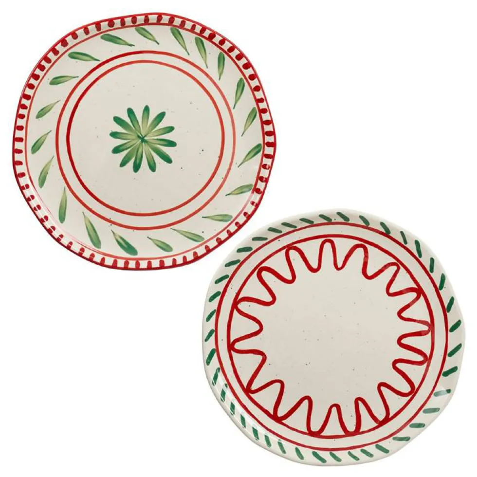 Assiette plate blanche, verte et rouge Venda - Ø 27 cm