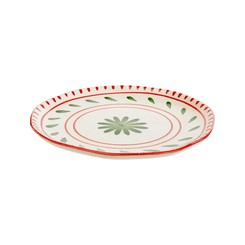 Assiette plate blanche, verte et rouge Venda - Ø 27 cm