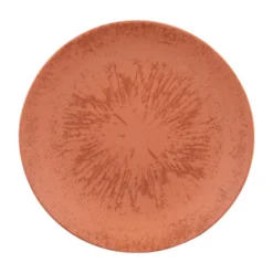 Assiette plate Onyx coloris orange en grès - Ø 27 cm