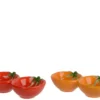Assiette à tapas en dolomite colorée forme tomate - 9 x 17,4 x 4 cm