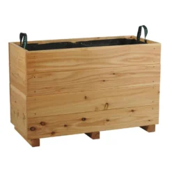 Bac rectangulaire en bois de Mélèze huilé Robin Hood Bac City - 80 x 36 x 52,5 cm