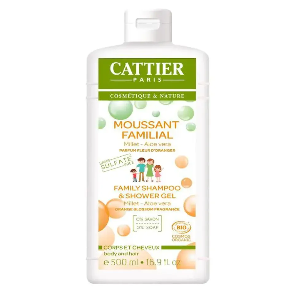 Bain mousse Familial sans sulfate Cattier 500 ml