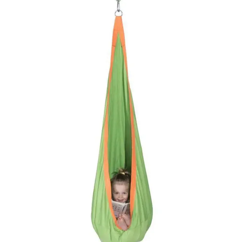 Balançoire hamac suspendue en toile Cocoon pour portique en bois