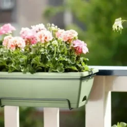 Balconnière + support Elho Barcelona - 49,5 x 27,5 x 18,5 cm Vert pistache
