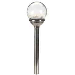 Balise solaire en verre et acier 1 lumen blanc chaud Opale Luciole