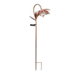 Balise solaire à piquer forme fleur en métal marron éclairage blanc chaud Smart Garden Damasque - 90 x 26 x 20,5 cm