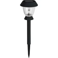Balise solaire Triton en métal noir et verre à LED 10 lumens