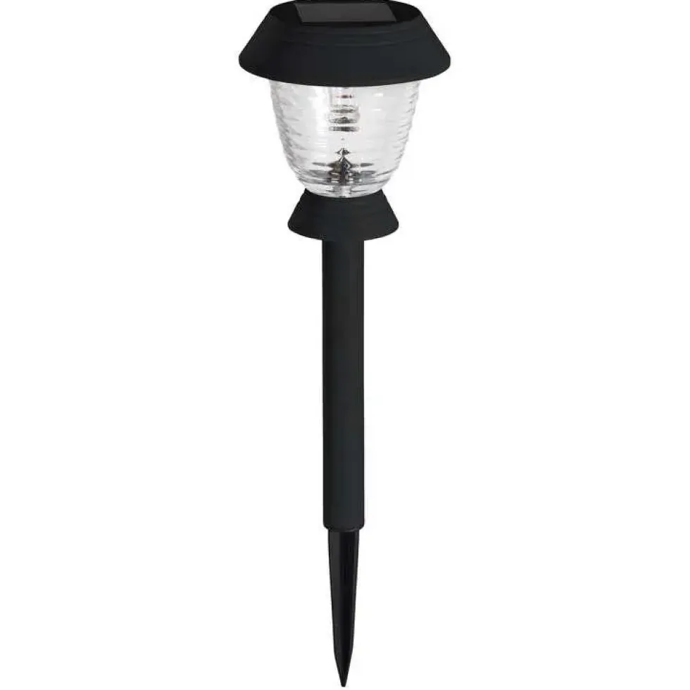 Balise solaire Triton en métal noir et verre à LED 10 lumens