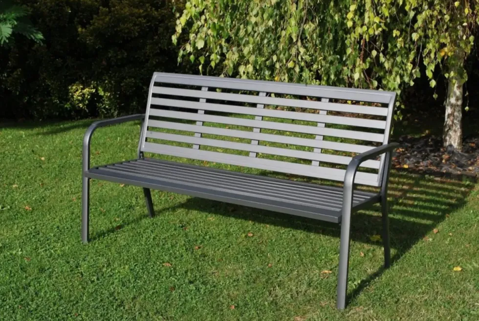 Banc de jardin 3 places en aluminium, anthracite - CREADOR MARTA