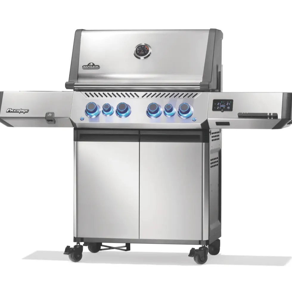 Barbecue gaz inox connecté Napoléon Prestige 500 - 166 x 66 x 129,5 cm