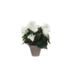Bégonia blanc plante artificielle en pot gris H 30 x Ø 25 cm