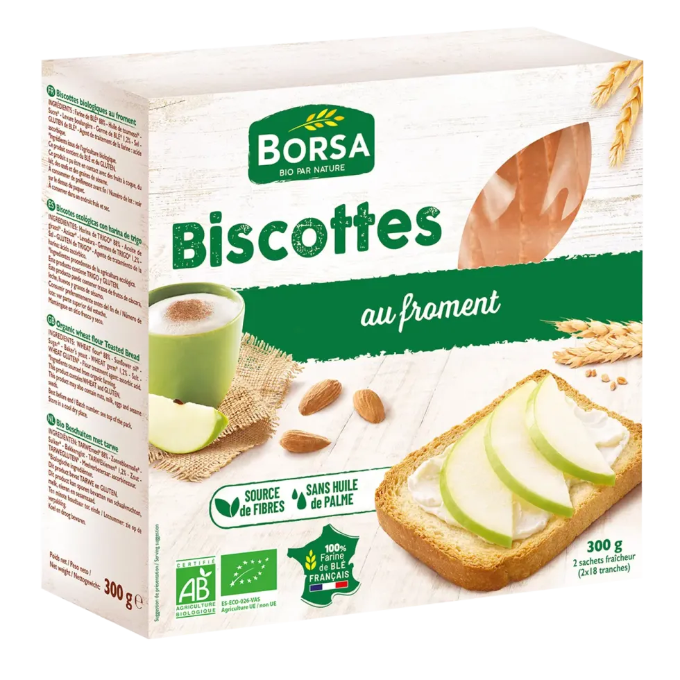 Biscottes au froment bio Borsa - 300 g