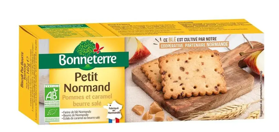Biscuit Petit Normand pommes caramel bio Bonneterre - 140 g