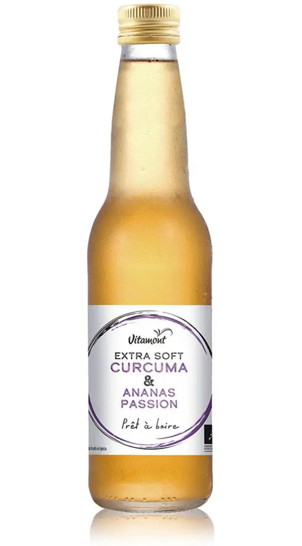 Boisson bio Extra Soft curcuma et ananas passion Vitamont – 33 cl