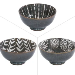 Bol en porcelaine coloris marron Penjab – Ø 15 cm (produit vendu à l'unité, livré aléatoirement parmi trois modèles)