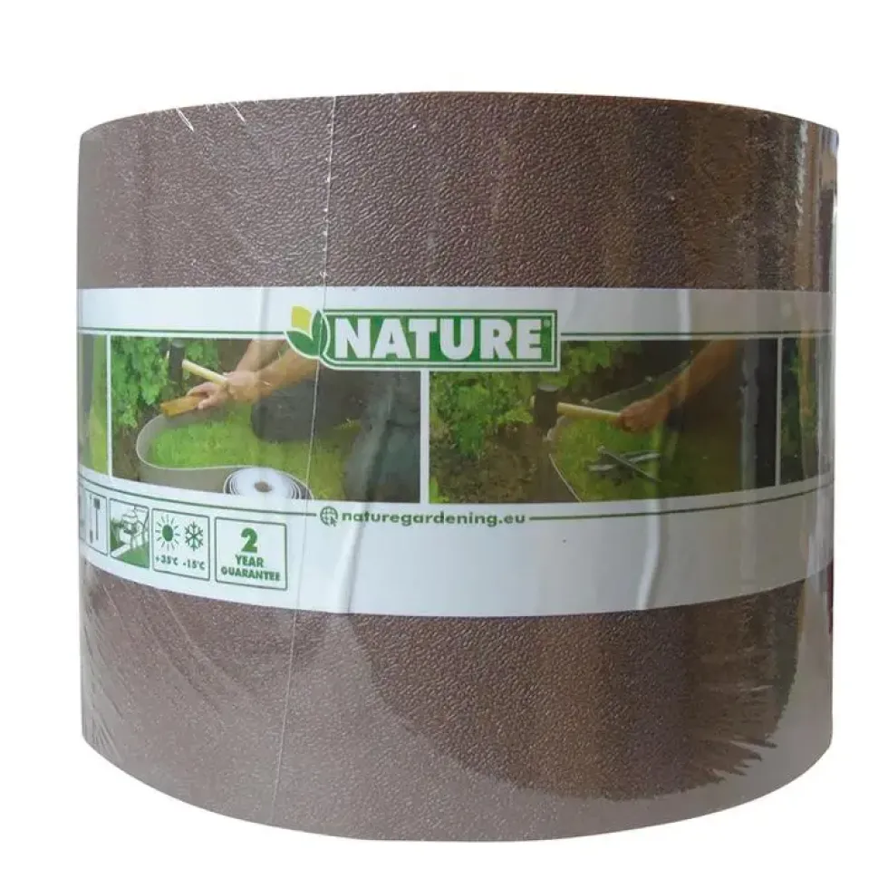 Bordure de jardin Synthétique PE Taupe 10 m x 15 cm