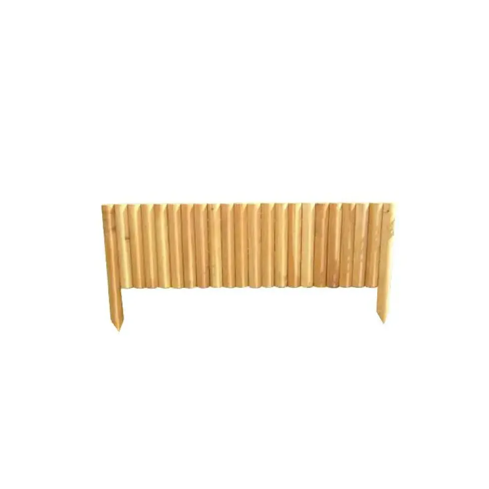 Bordure rigide 1/2 rondin vertical mélèze huilé 100 x 20 cm