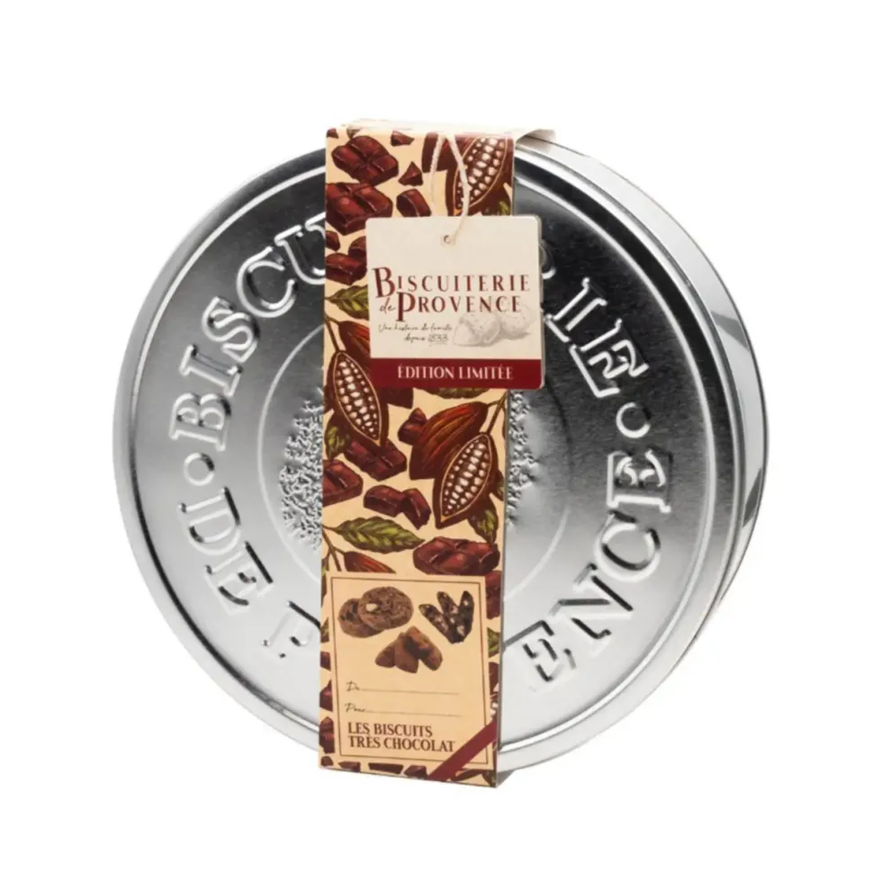 Boîte métal de biscuits tout chocolat Biscuiterie de Provence - 420 g