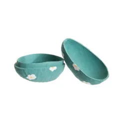 Boîte œuf à garnir en coton mâché bleu - Ø 9 x H 14 cm