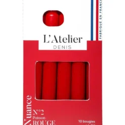 Bougie de ménage 17 cm rouge L’Atelier de Denis - Le pack de 4