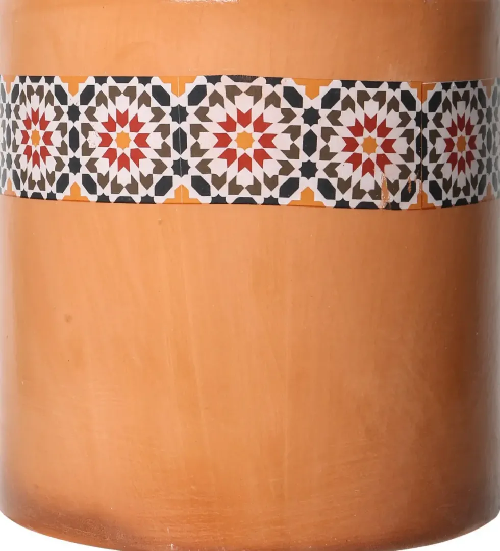 Bougie en cire blanche dans pot terracotta avec mèche extérieure - Ø 15 x H 15 cm