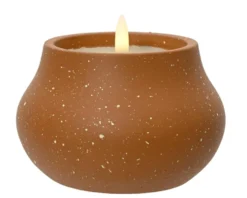 Bougie à LED dans pot rond coloris terra Kaemingk - Ø 12 x H 8 cm