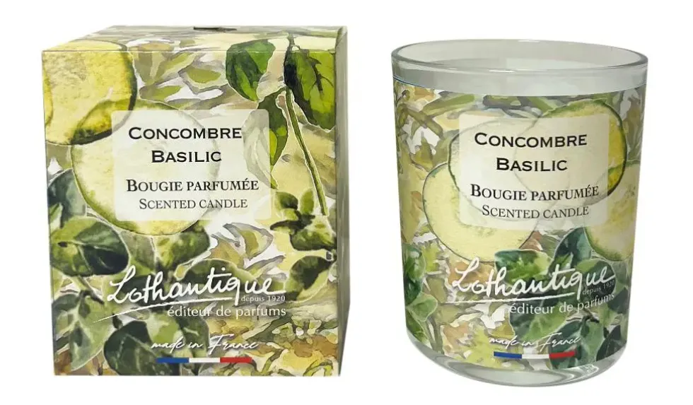 Bougie Lothantique Jardin d'aquarelles Concombre Basilic – 160 g