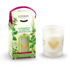 Bougie parfumée senteur citronnelle et menthe Esteban - 180 g