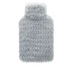 Bouillotte en caoutchouc naturel avec housse gaufrée gris clair Cassandra