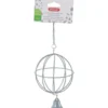 Boule à foin à suspendre pour les rongeurs en métal coloris gris Zolux - 11 x 11 x 27 cm