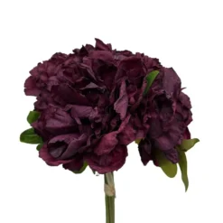 Bouquet de pivoine fuchsia en papier aspect fleur séchée Naturalys - 30 cm