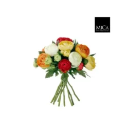 Bouquet de renoncules fleurs artificielles orange H 22 x Ø 16 cm