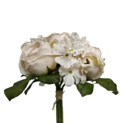 Bouquet de roses blanc en papier aspect fleur séchée Naturalys - 30 cm